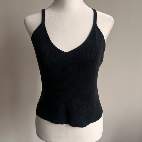 Ann Taylor 100% Silk Black Ribbed Cami - Picture 2 of 6